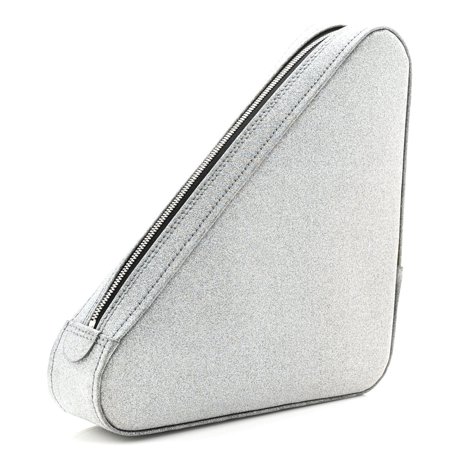 Balenciaga Glitter M Triangle Pouch Argent Black