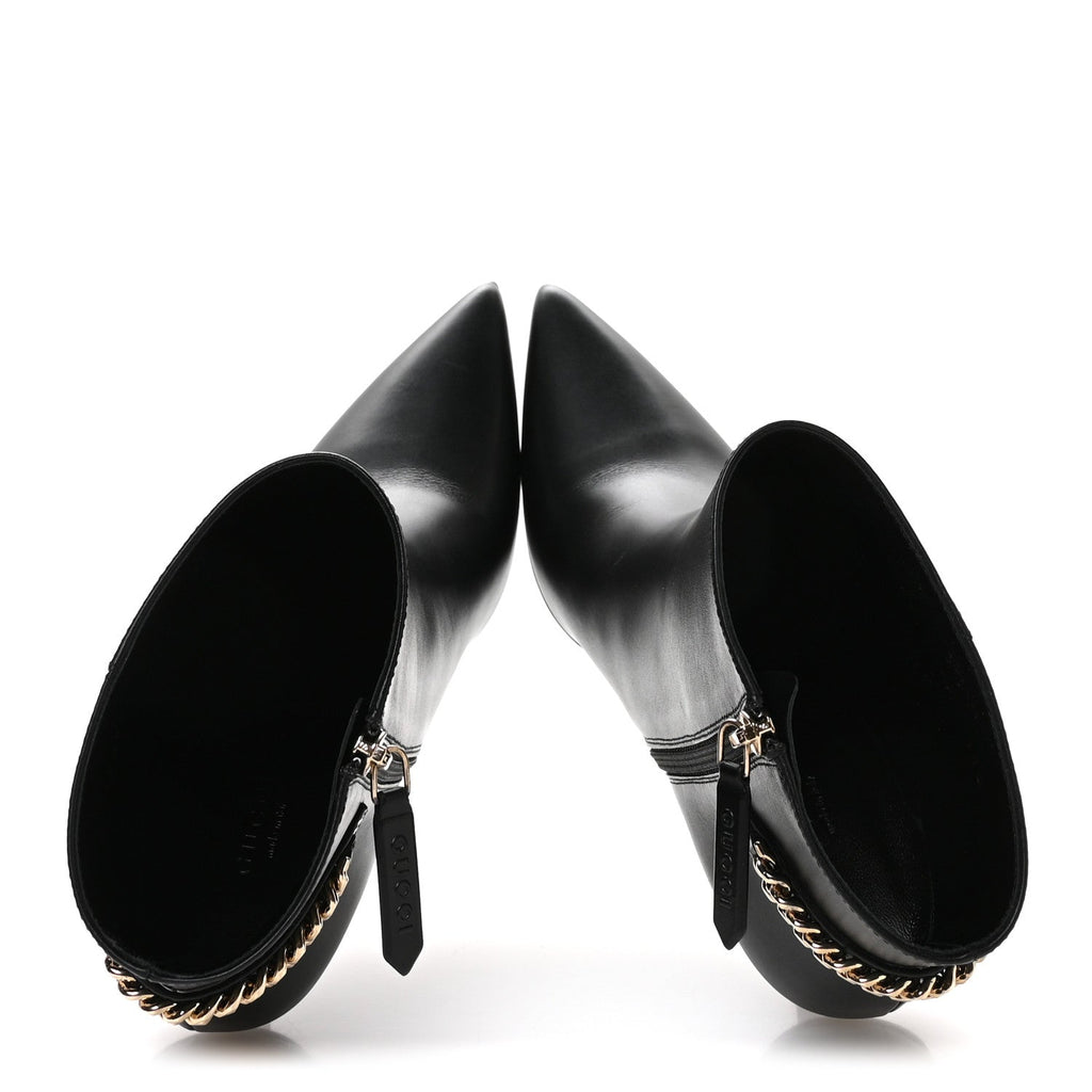 Gucci Calfskin Signoria Ankle Boots 36 Black