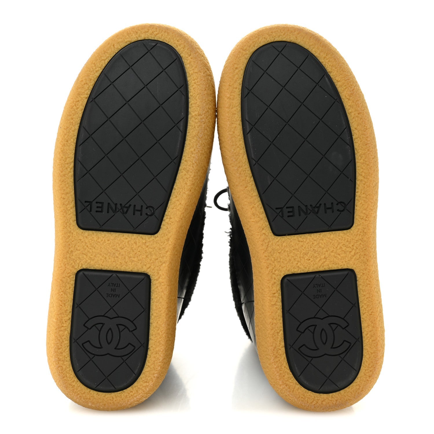 Chanel Tweed Shearling Sheepskin Drawstring Snow Ankle Boots 36 Black