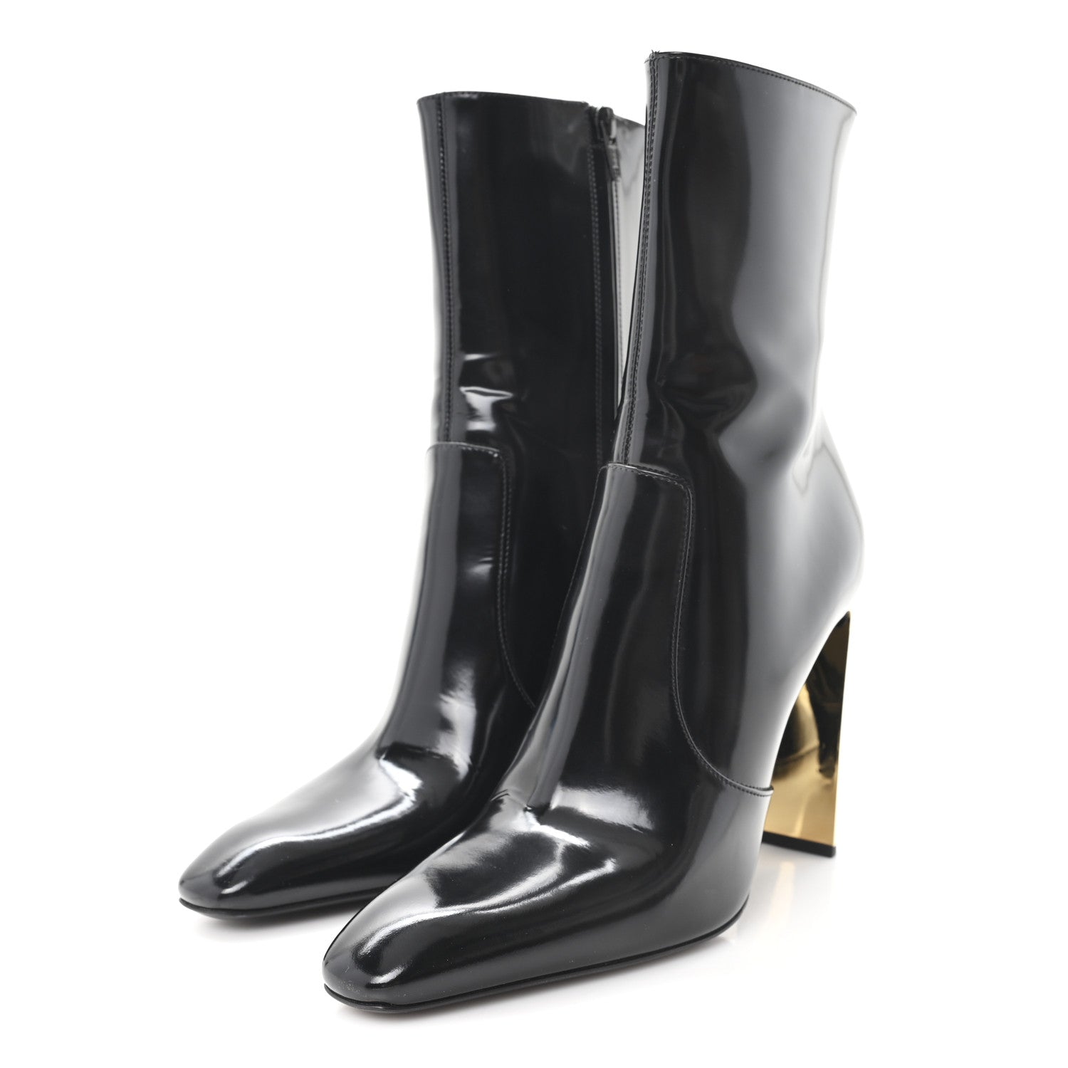 Saint Laurent Vitello Marilyn Auteuil 105 Ankle Zip Boots 40 Black