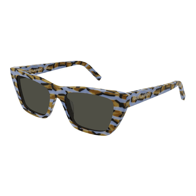 Saint Laurent Sunglasses Cat Eye Full Rim, Blue Havana Frame and Black Lens SL276MICA009