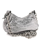 Balenciaga Metallic Agneau Arena Le Cagole Chain Shoulder Bag XS Silver