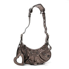 Balenciaga Metallic Agneau Arena Le Cagole Shoulder Bag XS Dark Bronze