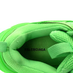 Balenciaga Fabric Mesh Clear Sole Womens Triple S Sneakers 37 Fluo Green