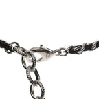 Chanel Resin Crystal Lambskin Ball Mirror Necklace Black Silver