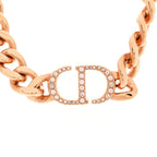 Christian Dior Metal Crystal 30 Montaigne Necklace Rose Gold