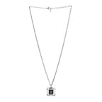 Chanel Resin Strass Geometric Square CC Necklace Black
