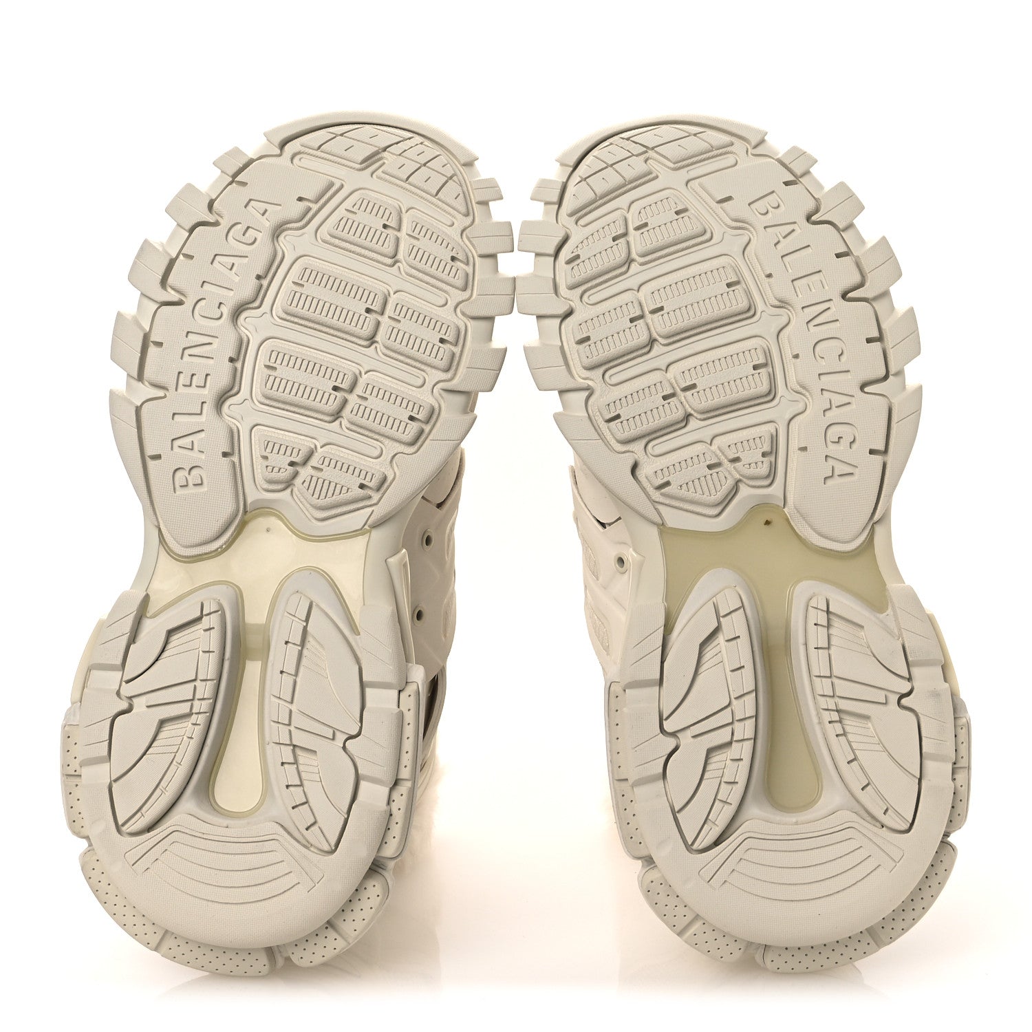 Balenciaga Mesh Nylon Faux Fur Womens Track Hike Sneakers 37 White