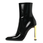 Saint Laurent Vitello Marilyn Auteuil 105 Ankle Zip Boots 37.5 Black