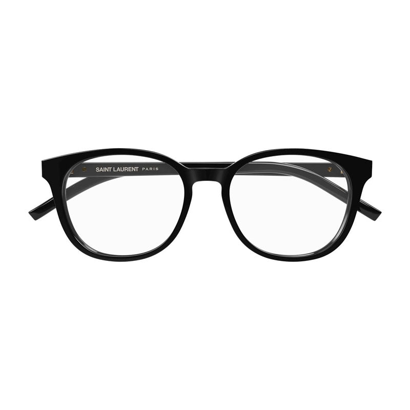 Saint Laurent Eyeglasses Round Full Rim, Transparent Beige Frame and Clear Demo Lenses Lens SLM111004