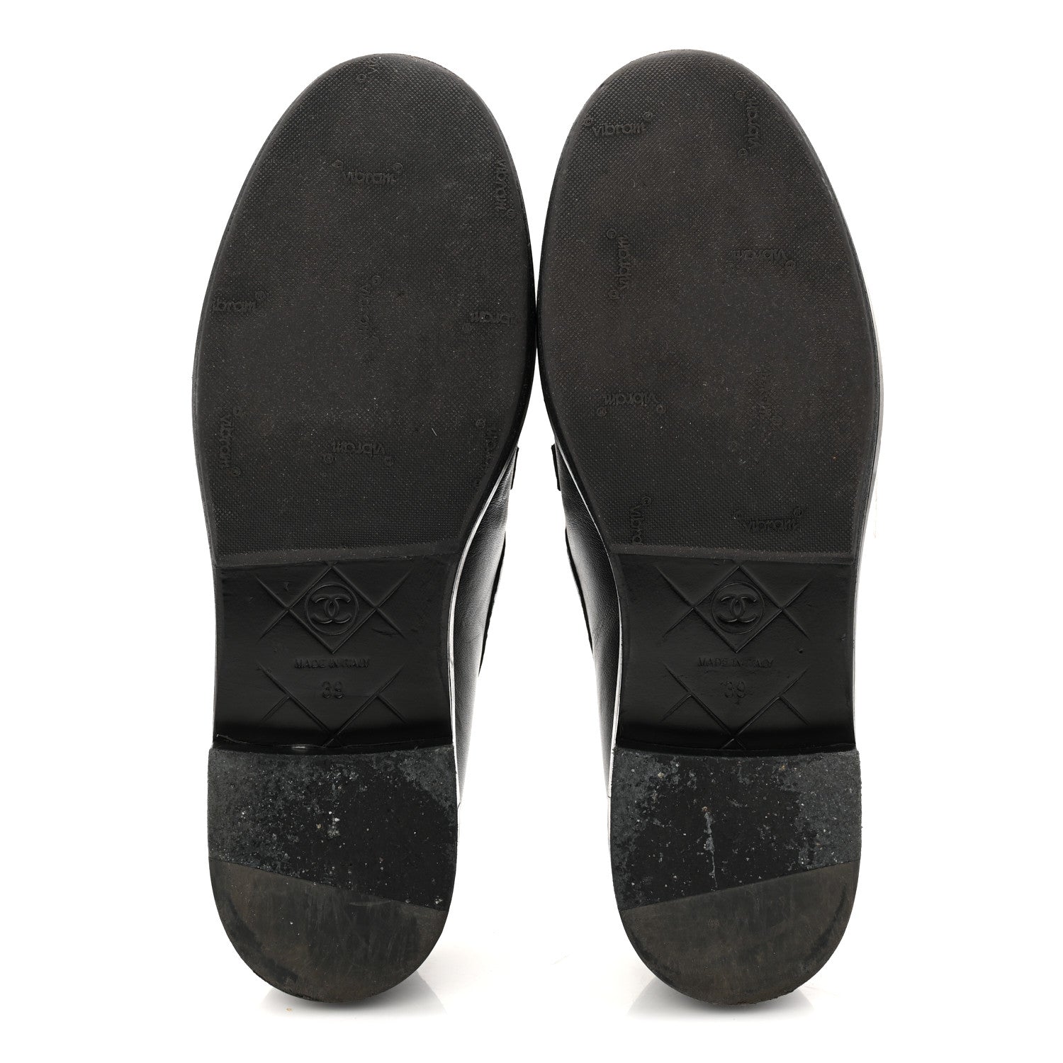 Chanel Lambskin Quilted CC Turnlock Loafers 39 Black