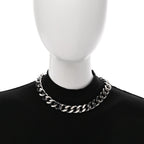 Christian Dior Metal CD Icon Chain Link Necklace Silver