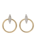 Chanel Baguette Crystal Hoop Clip On Earrings Gold