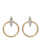 Chanel Baguette Crystal Hoop Clip On Earrings Gold