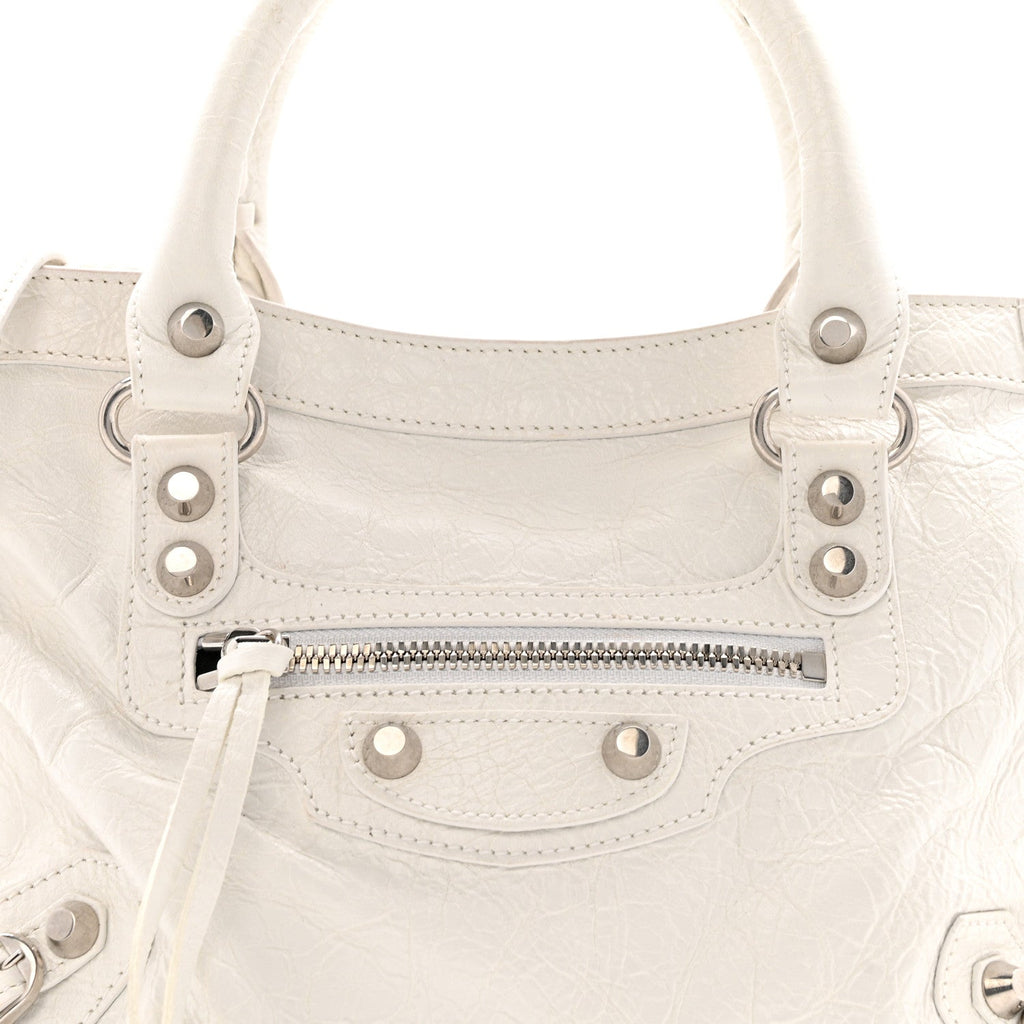 Balenciaga Arena Storico Classic Silver Hardware Small Le City  Optic White
