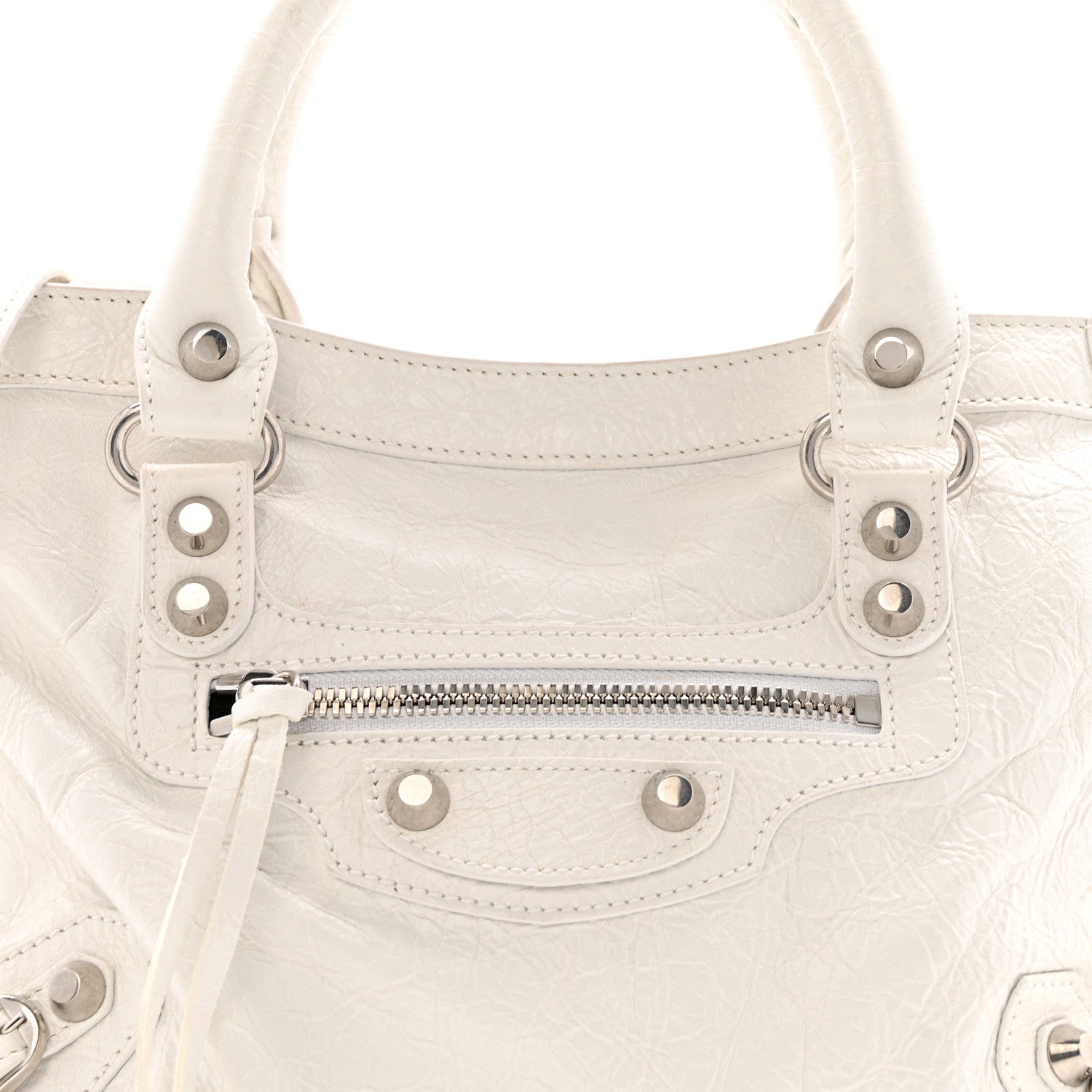 Balenciaga Arena Storico Classic Silver Hardware Small Le City  Optic White