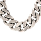 Saint Laurent Metal Curb Chain Necklace Oxidized Silver