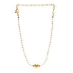 Chanel Crystal Pearl CC Heart Choker Necklace Gold