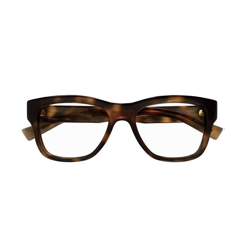 Saint Laurent Eyeglasses Square Full Rim, Dark Havana Frame and Clear Demo Lenses Lens SL677002