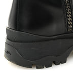 Prada Spazzolato Chocolate 50mm Combat Boots 36.5 Black
