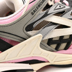 Balenciaga Mesh Nubuck Effect Fabric LED Womens Track Sneakers 38 Grey Pink Black