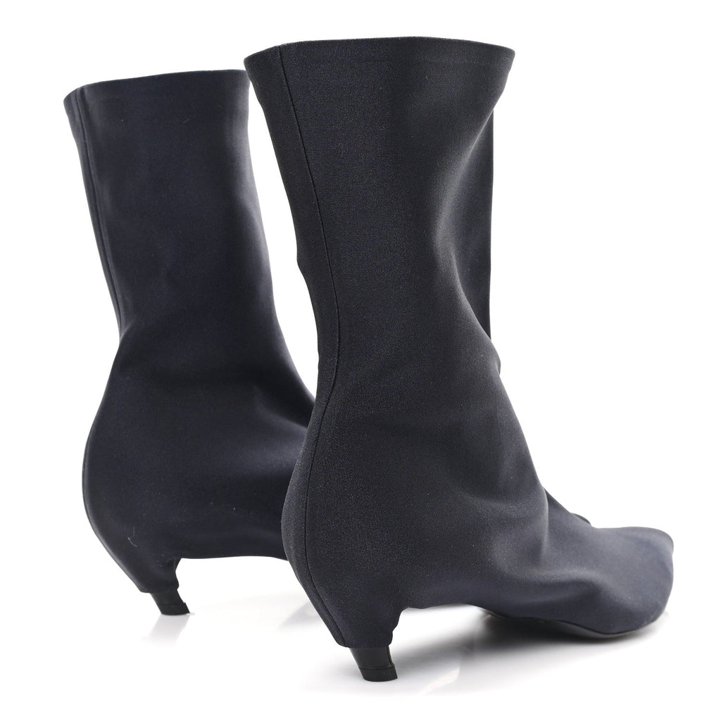 Balenciaga Jersey Crepe Pointed Toe Knife Booties 40 Black