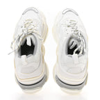Balenciaga Fabric Mesh Bi-Color Womens Triple S Sneakers 40 White Metal Grey