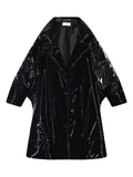 Saint Laurent Crinkled Glossy Padded Coat Black