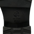 Chanel Shiny Calfskin Velvet Pearl Combat Short Boots 38.5 Black