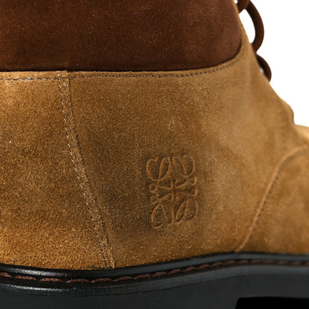 Loewe Suede Mens Sierra Combat Boots 41 Tobacco Brown