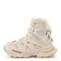 Balenciaga Mesh Nylon Faux Fur Womens Track Hike Sneakers 37 White