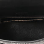 Balenciaga Matte Calfskin Snake Embossed Tonal B Small Hourglass Top Handle Bag Black