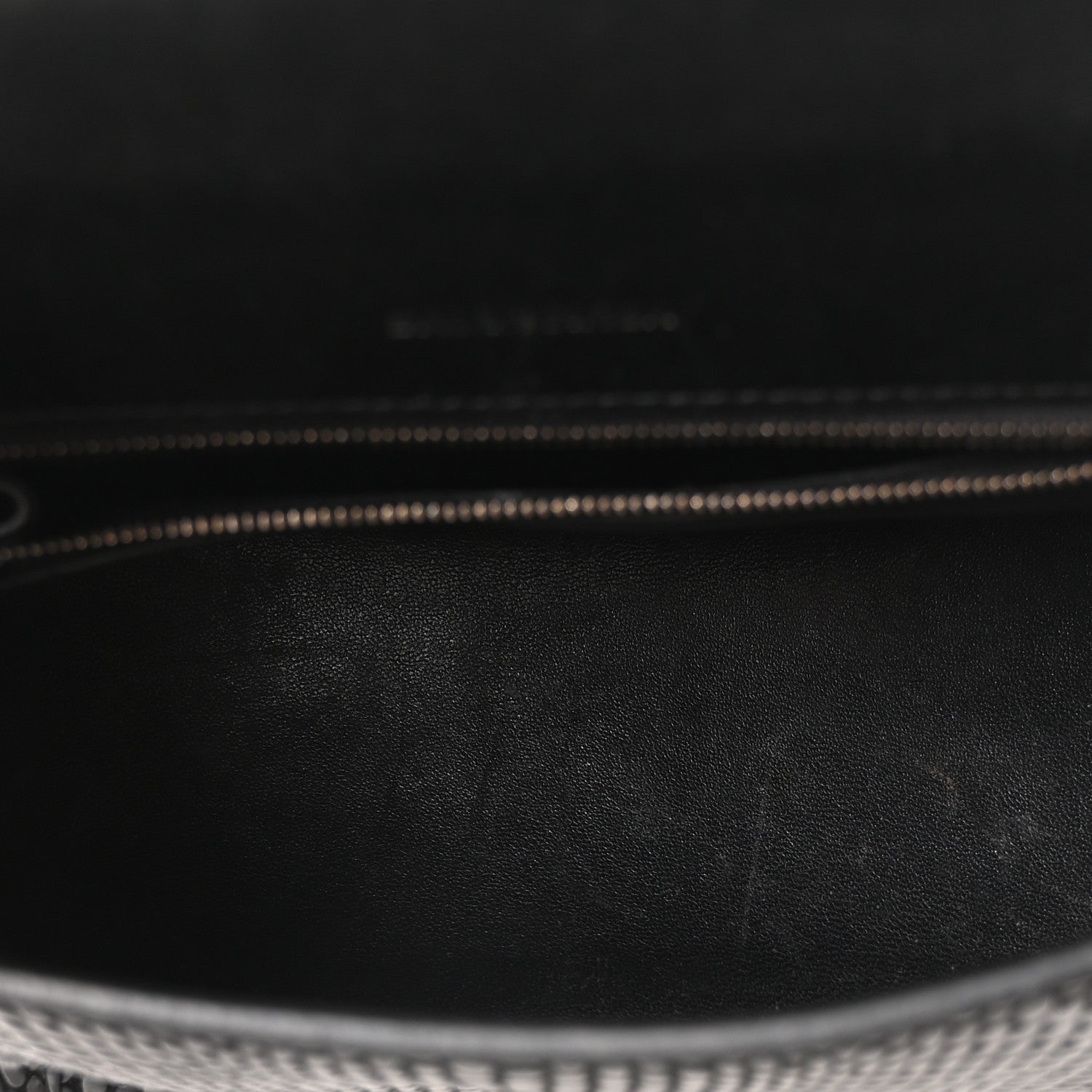 Balenciaga Matte Calfskin Snake Embossed Tonal B Small Hourglass Top Handle Bag Black
