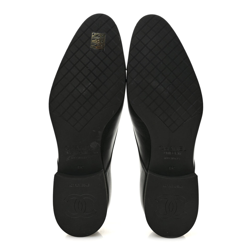Chanel Smooth Calfskin Mens Loafers 45 Black
