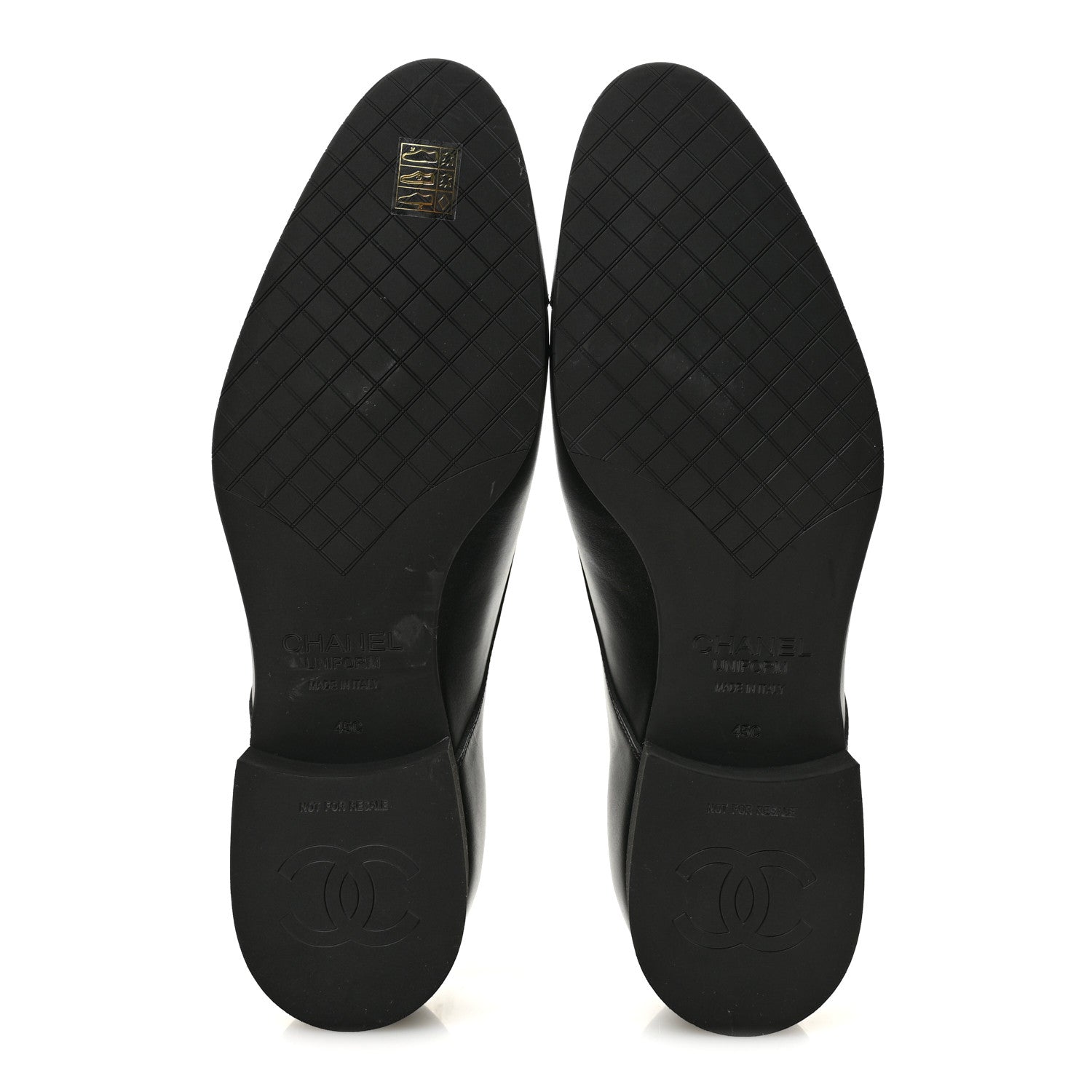 Chanel Smooth Calfskin Mens Loafers 45 Black