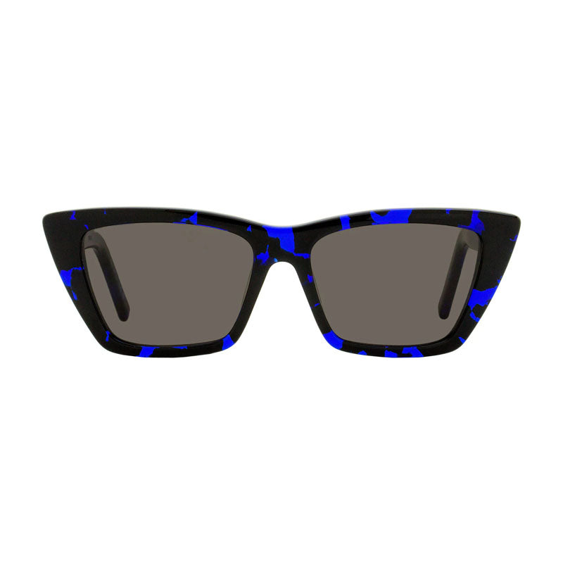 Saint Laurent Sunglasses Cat Eye Full Rim, Blue Havana Frame and Black Lens SL276MICA009