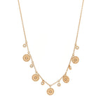 Christian Dior 18K Yellow Gold Diamond Mother of Pearl Rose Des Vents 5-Station Necklace