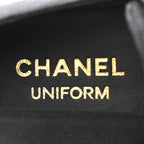 Chanel Calfskin Elastic Lace Up Cap Toe CC Loafers 37 Black