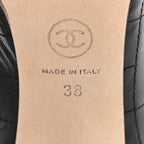 Chanel Lambskin Quilted CC Cap Toe Booties 38 Black