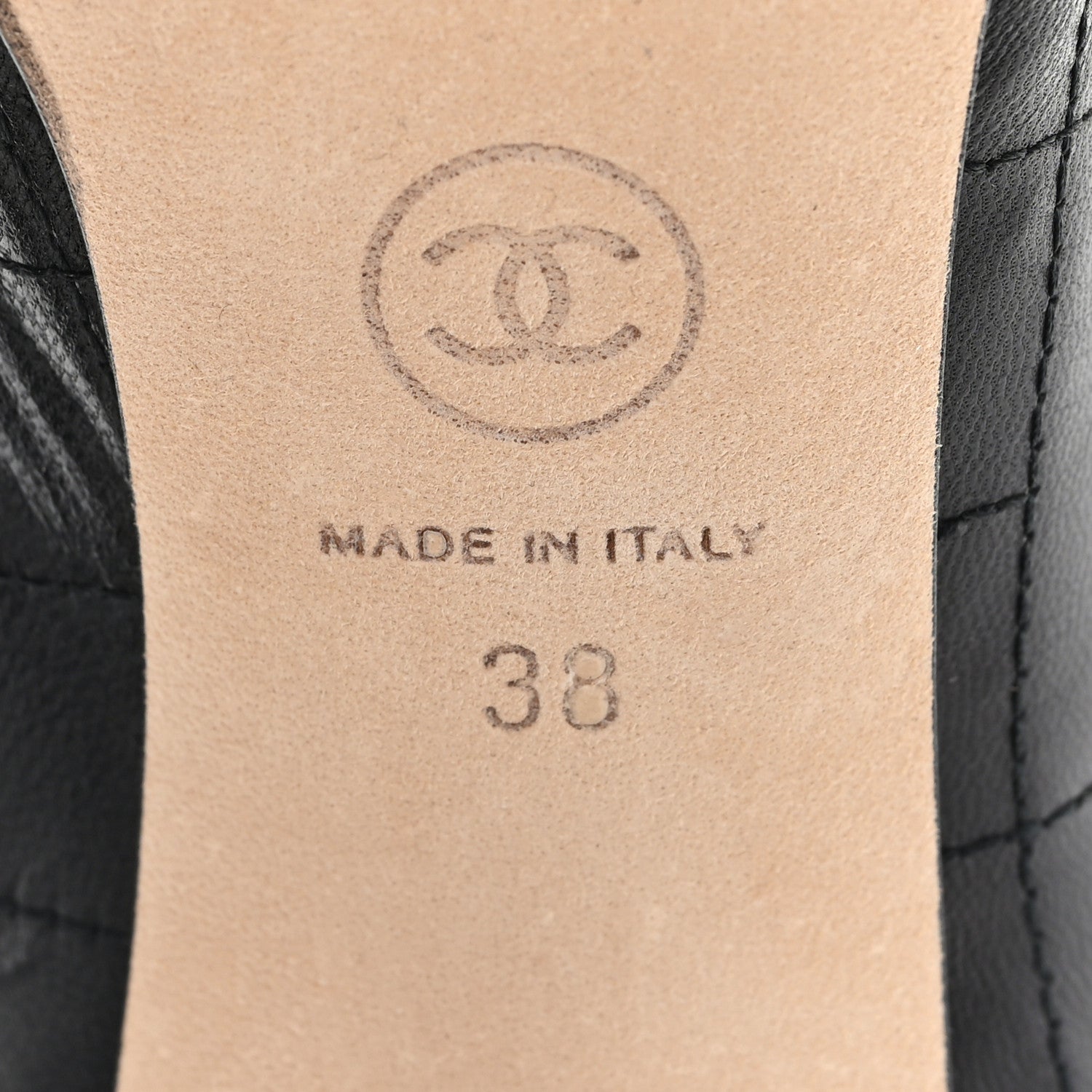 Chanel Lambskin Quilted CC Cap Toe Booties 38 Black