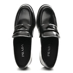 Prada Spazzolato Loafers 37.5 Black