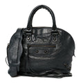 Balenciaga Agneau Classic Hardware Bowling Bag Anthracite