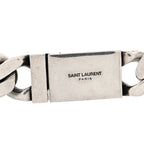 Saint Laurent Metal Curb Chain Necklace Oxidized Silver