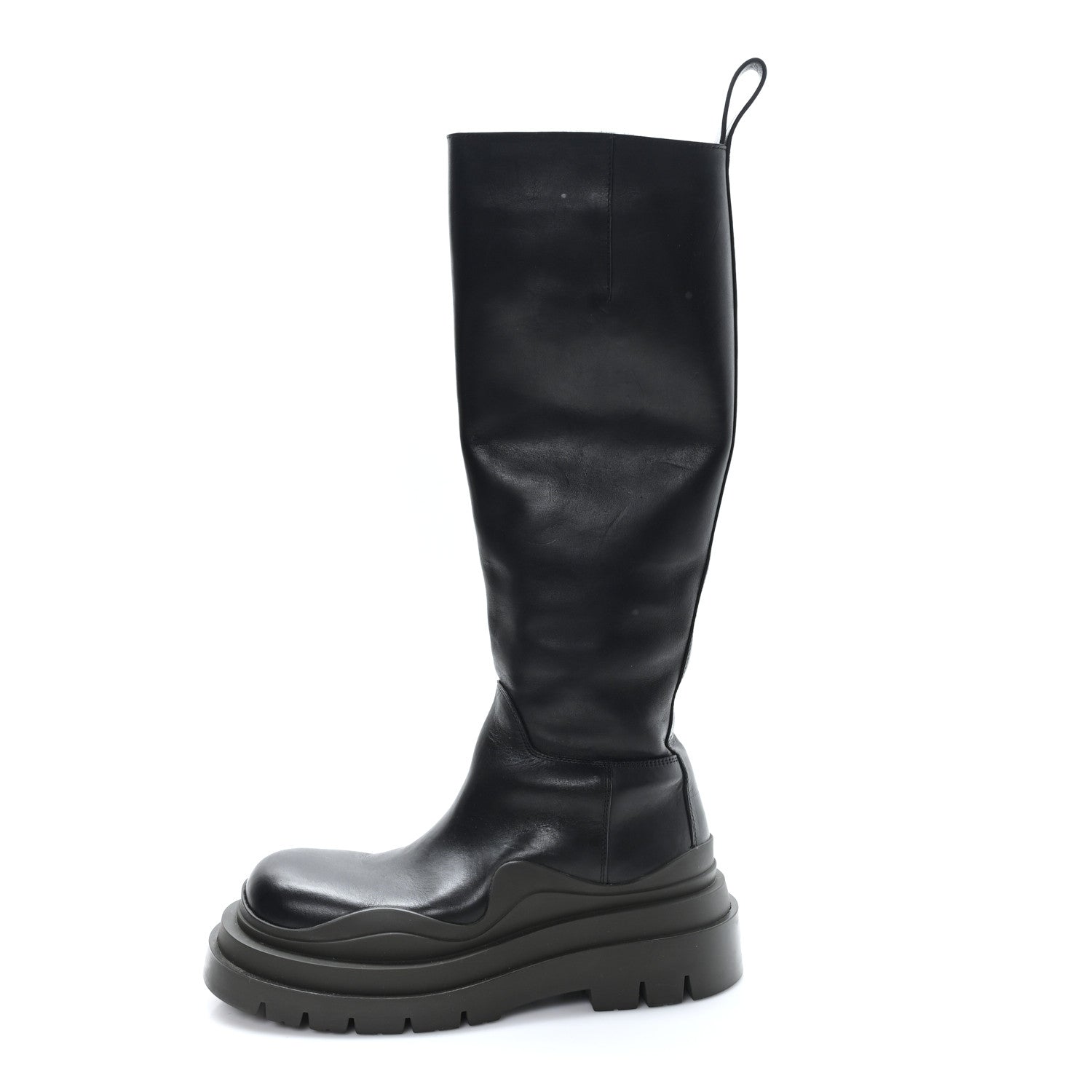 Bottega Veneta Calfskin The Tire High Boots 36 Black Camping