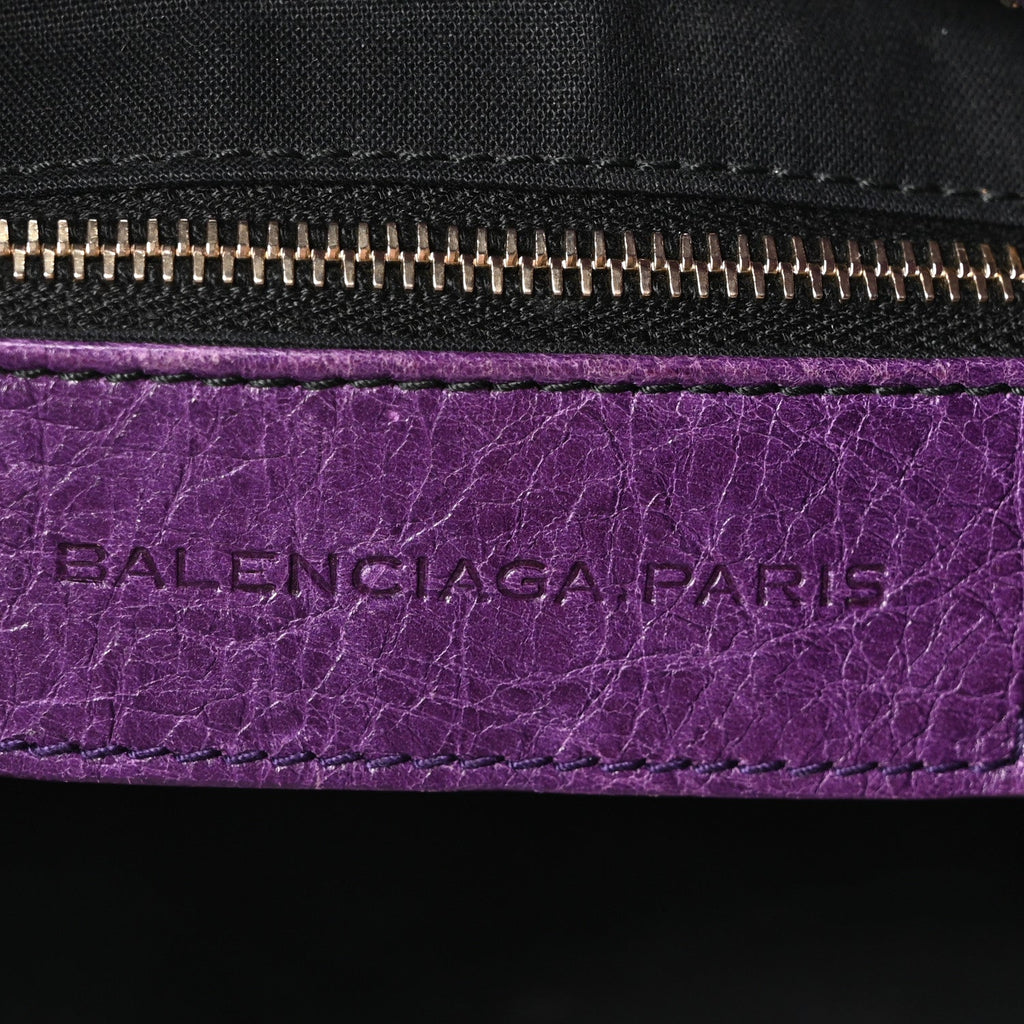 Balenciaga Agneau Classic Gold Hardware Velo Dark Violet