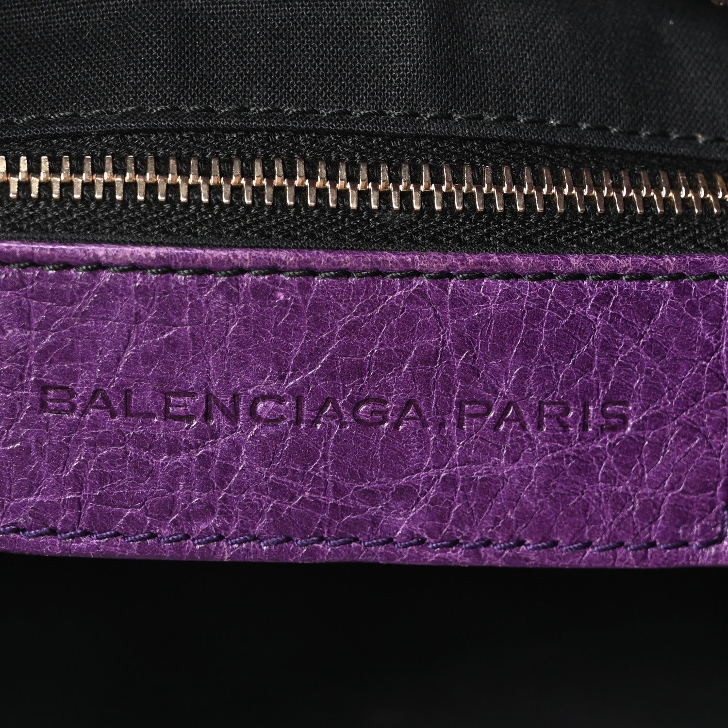 Balenciaga Agneau Classic Gold Hardware Velo Dark Violet