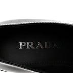 Prada Spazzolato Metal Triangle Logo 50mm Loafers 36.5 Black