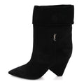 Saint Laurent Kid Scamosciato Niki 85 Wedge Booties 39.5 Black