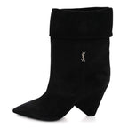 Saint Laurent Kid Scamosciato Niki 85 Wedge Booties 39.5 Black