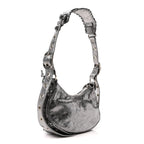 Balenciaga Metallic Agneau Arena Le Cagole Shoulder Bag XS Silver